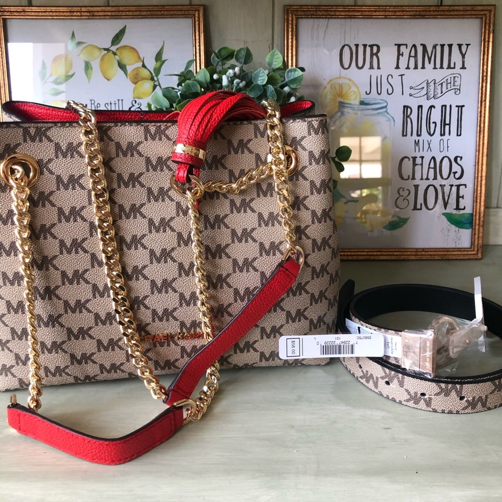MK bag and belt
